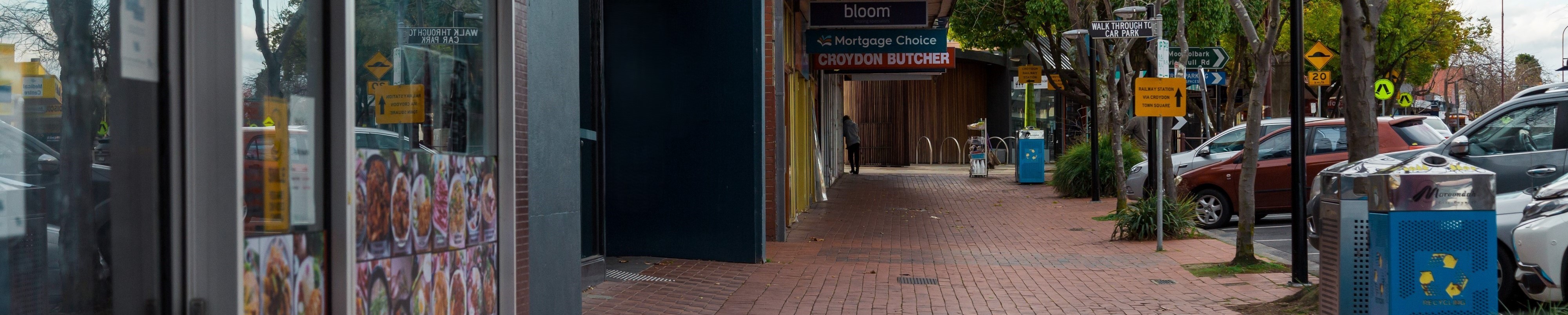 Croydon Main Street footpath and shops