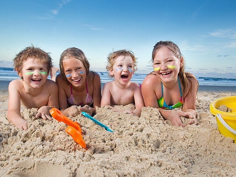 Children on a Gold Coast beach