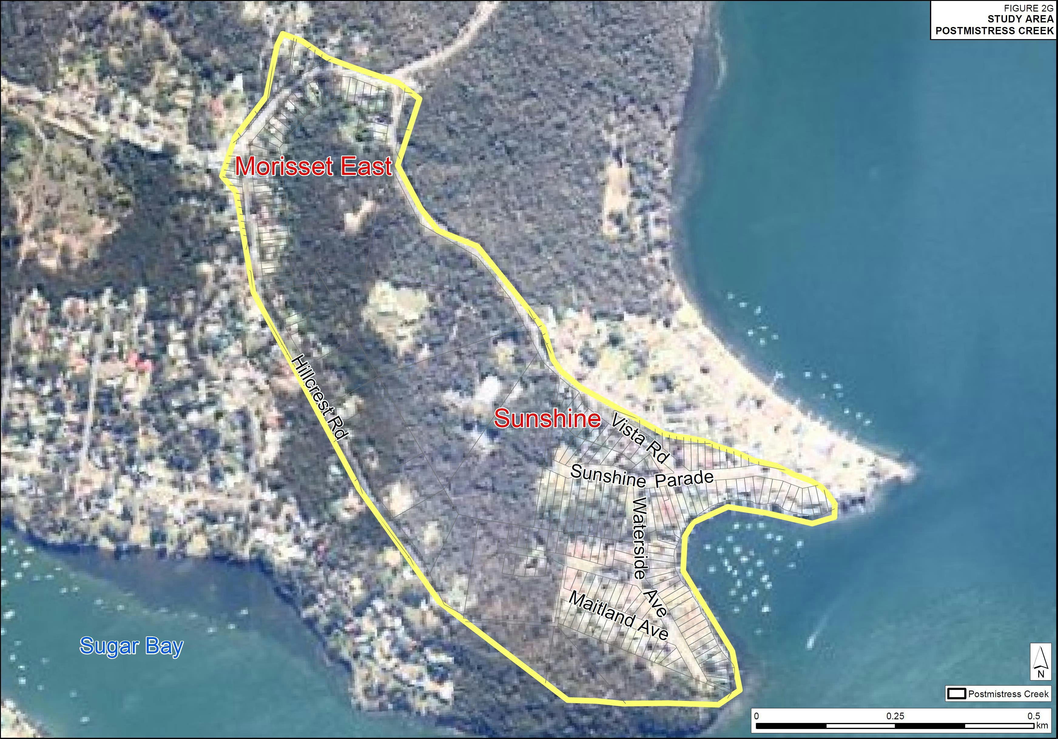 Postmistress Creek at Sunshine and Morisset East flood study catchment