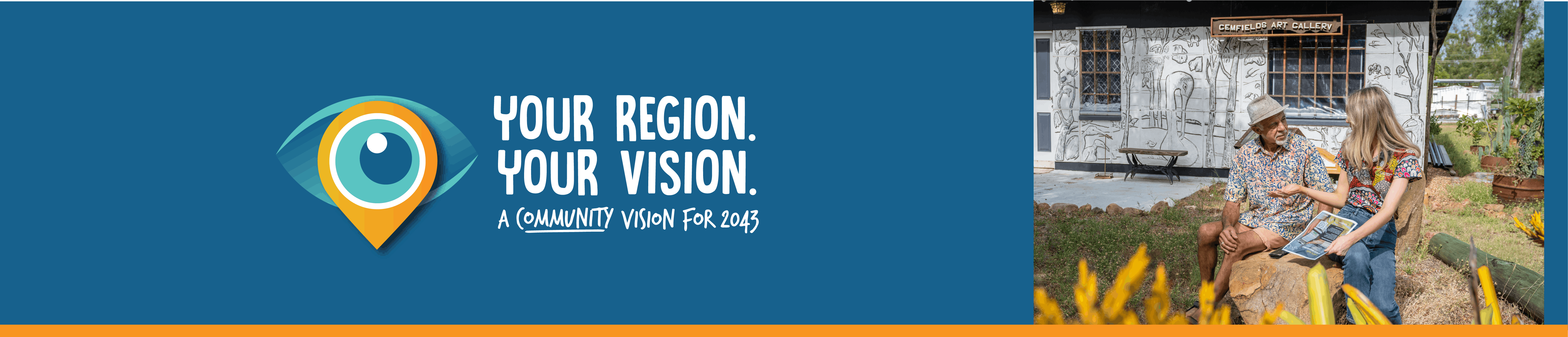 Header image: Dark blue background with photo to right. Your Region Your vision wordmark