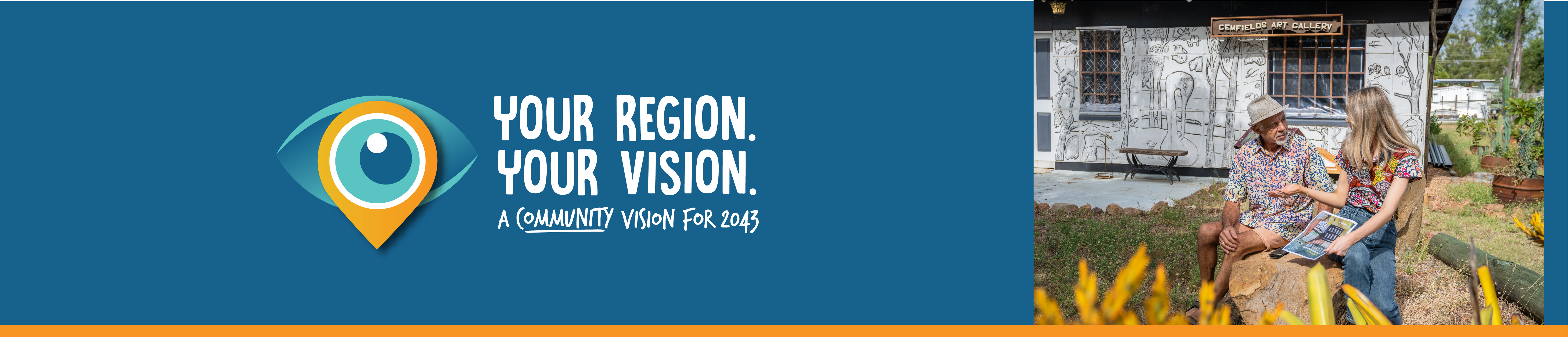 Header image: Dark blue background with photo to right. Your Region Your vision wordmark