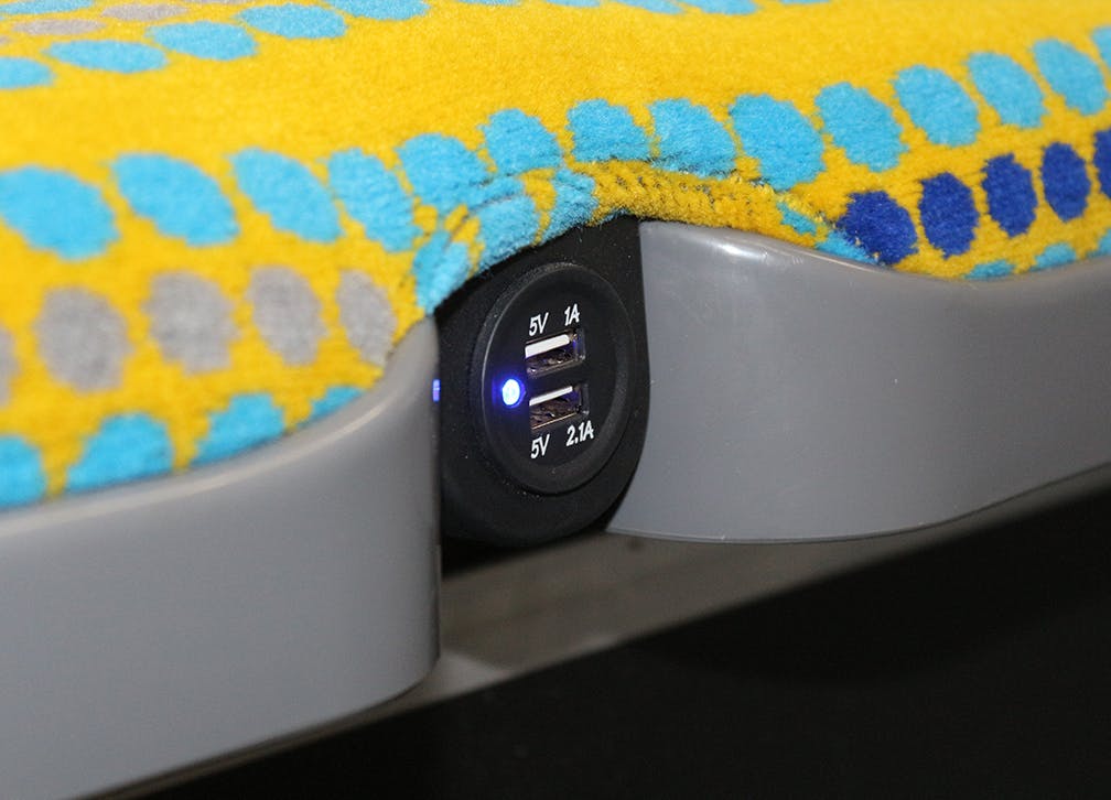 USB ports for charging your phone and other devices