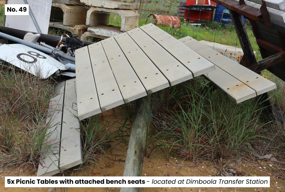 49. Picnic Tables with attached bench seats - Dimboola Transfer Station.png