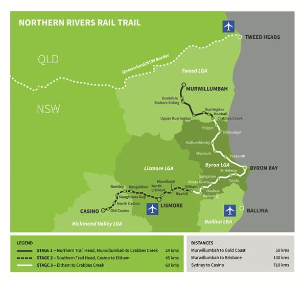Overview Map - Northern Rivers Rail Trail