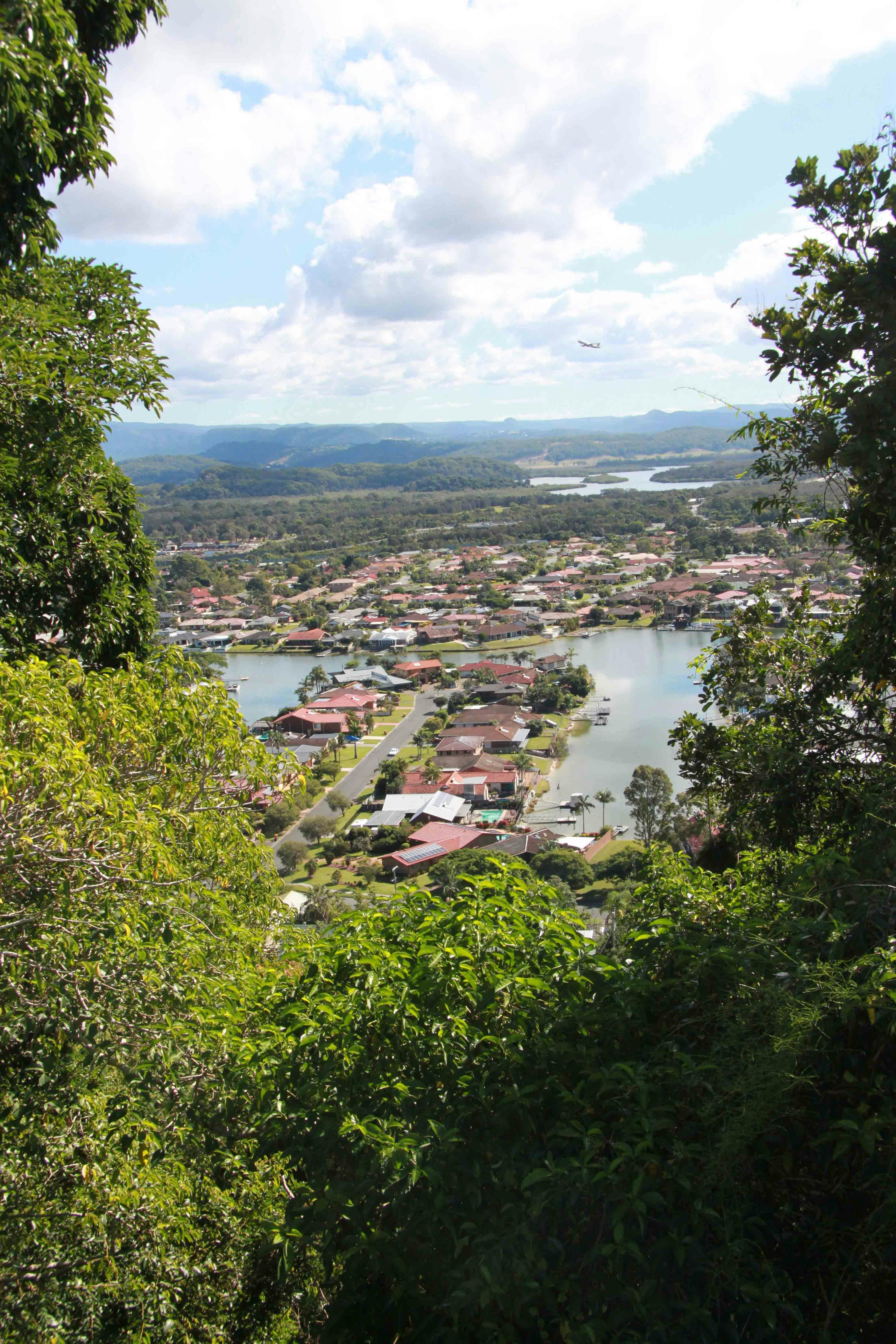 The view from Tom Beatson Outlook towards the hinterland