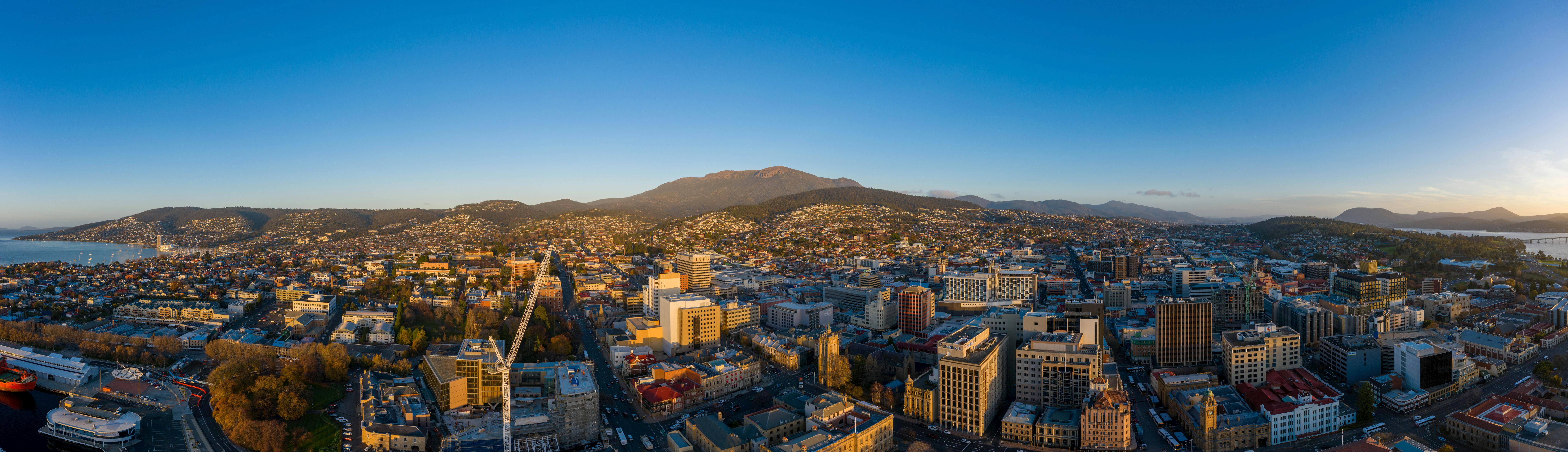 Panoramic view over Hobart