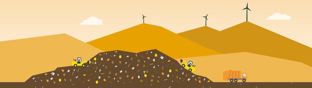 Waste at the Southern Landfil Graphic of the landfill and waste options.