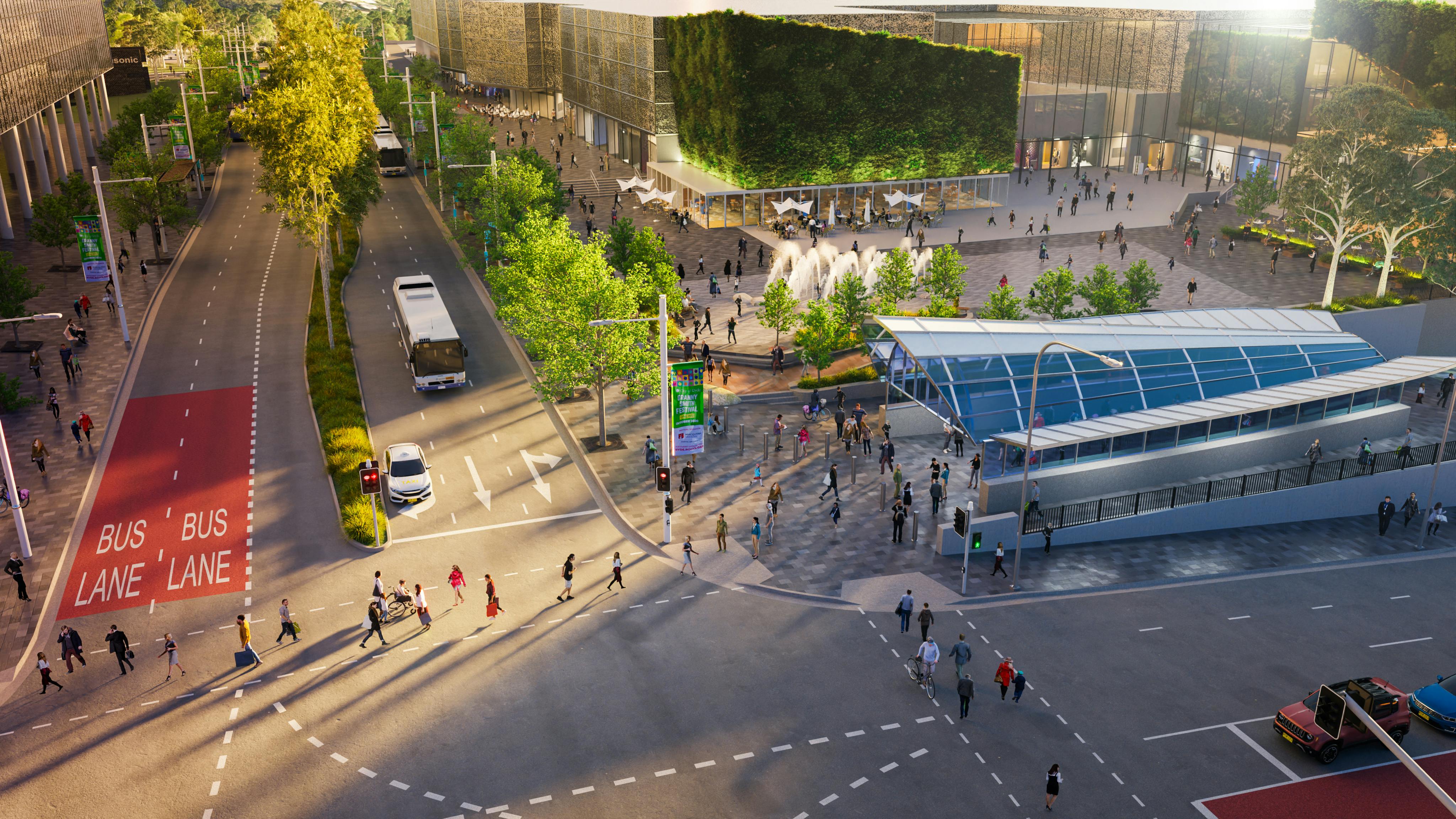 Proposed bus interchange upgrade and redeveloped Macquarie Centre 