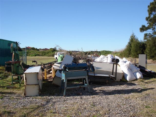Dumped rubbish in parkland