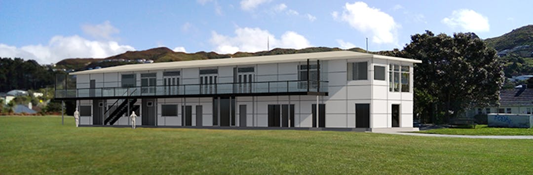 Concept drawing of Alex Moore Park Clubrooms