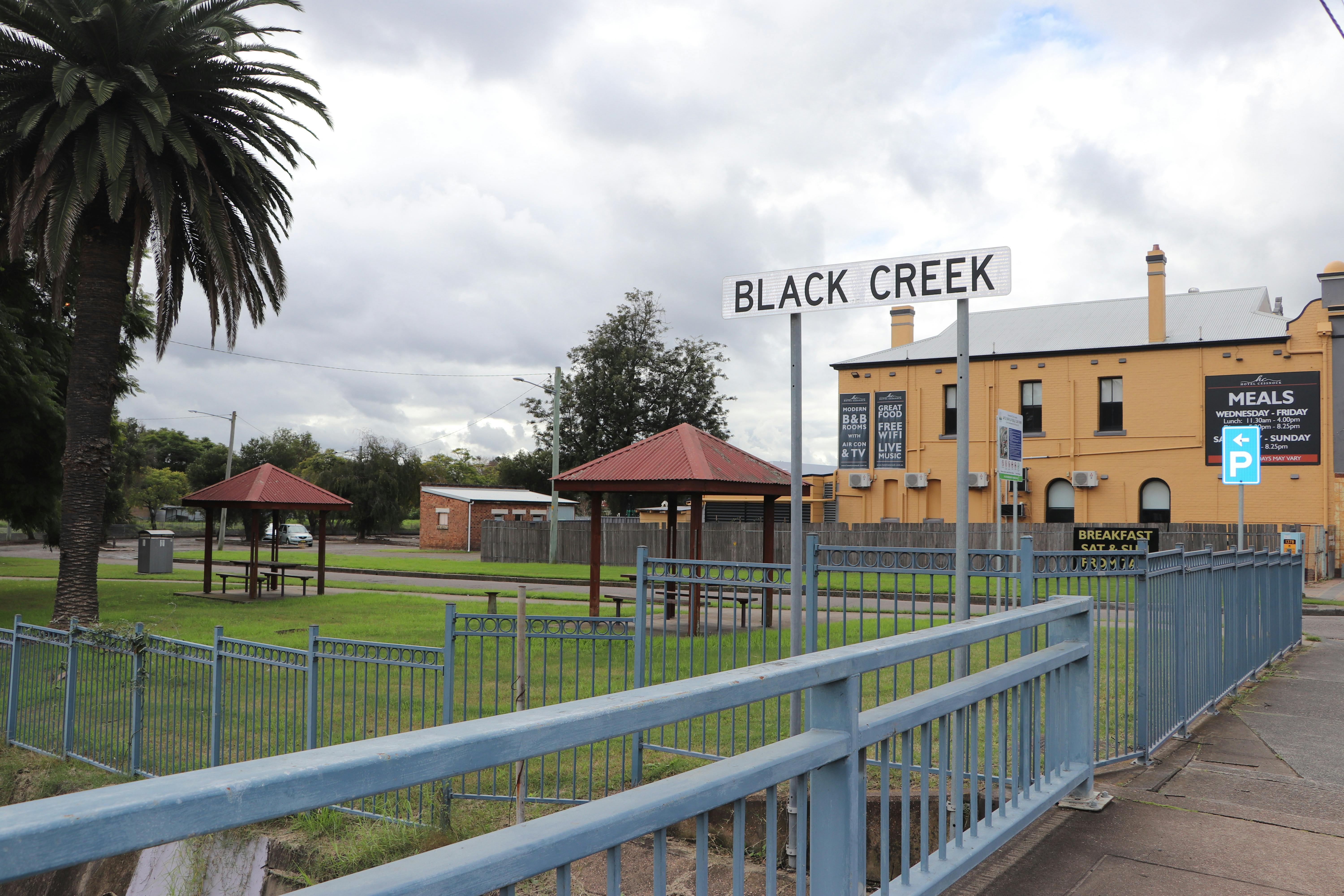Apex Park - Black Creek channel and located next to Hotel Cessnock