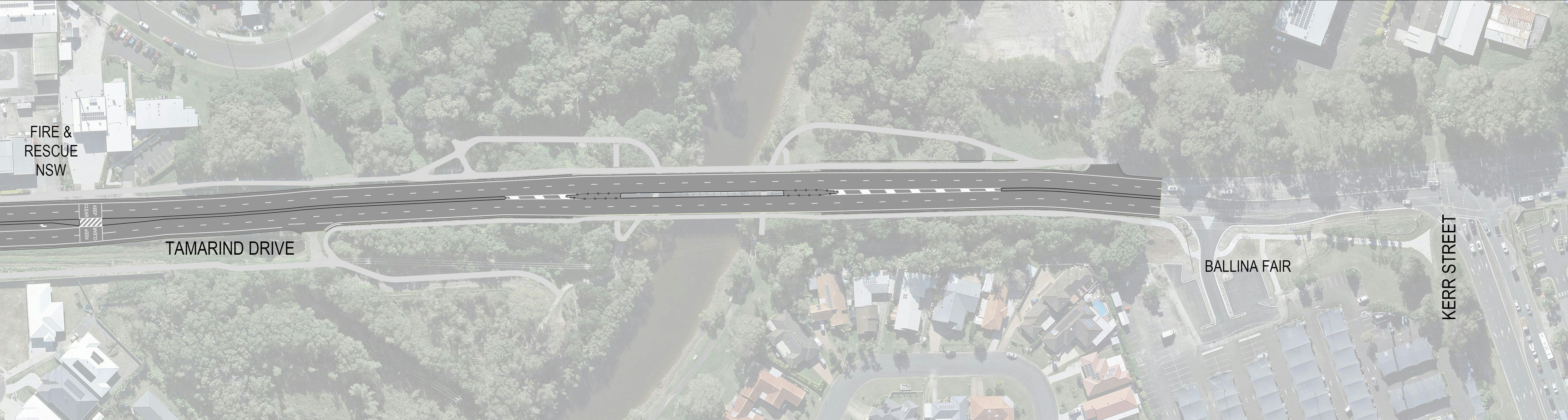 Tamarind Drive proposed Lane duplication at North Creek Canal bridge 