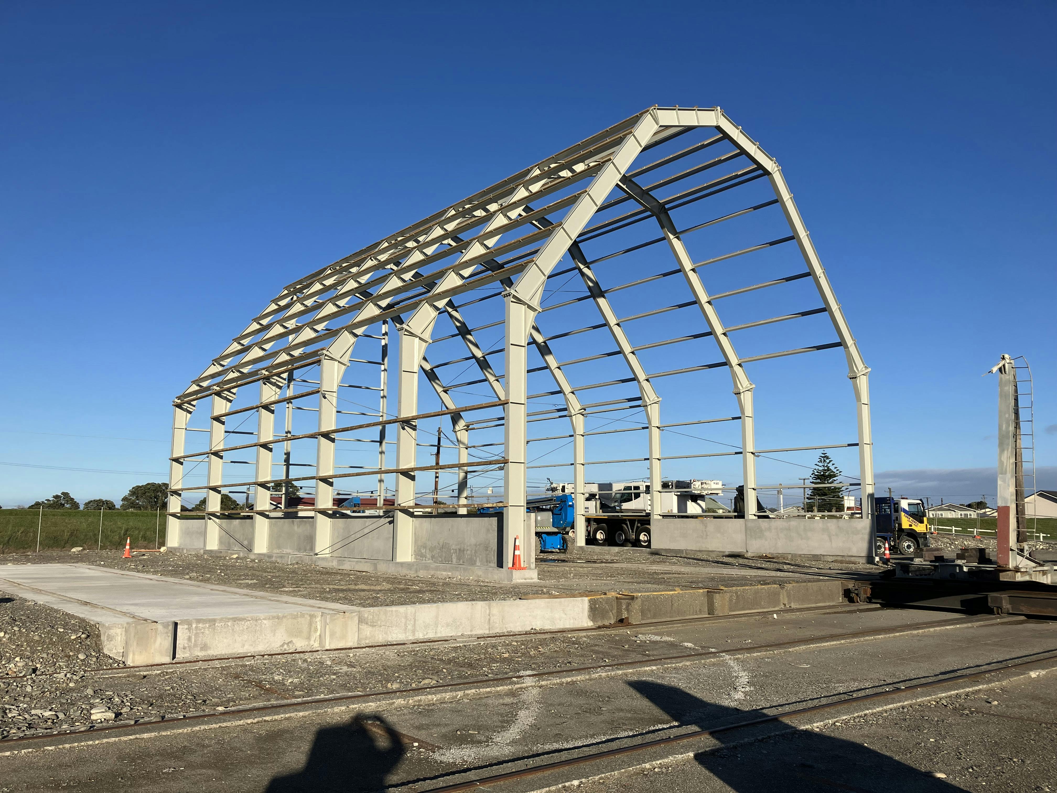 Full frame of slip way shed