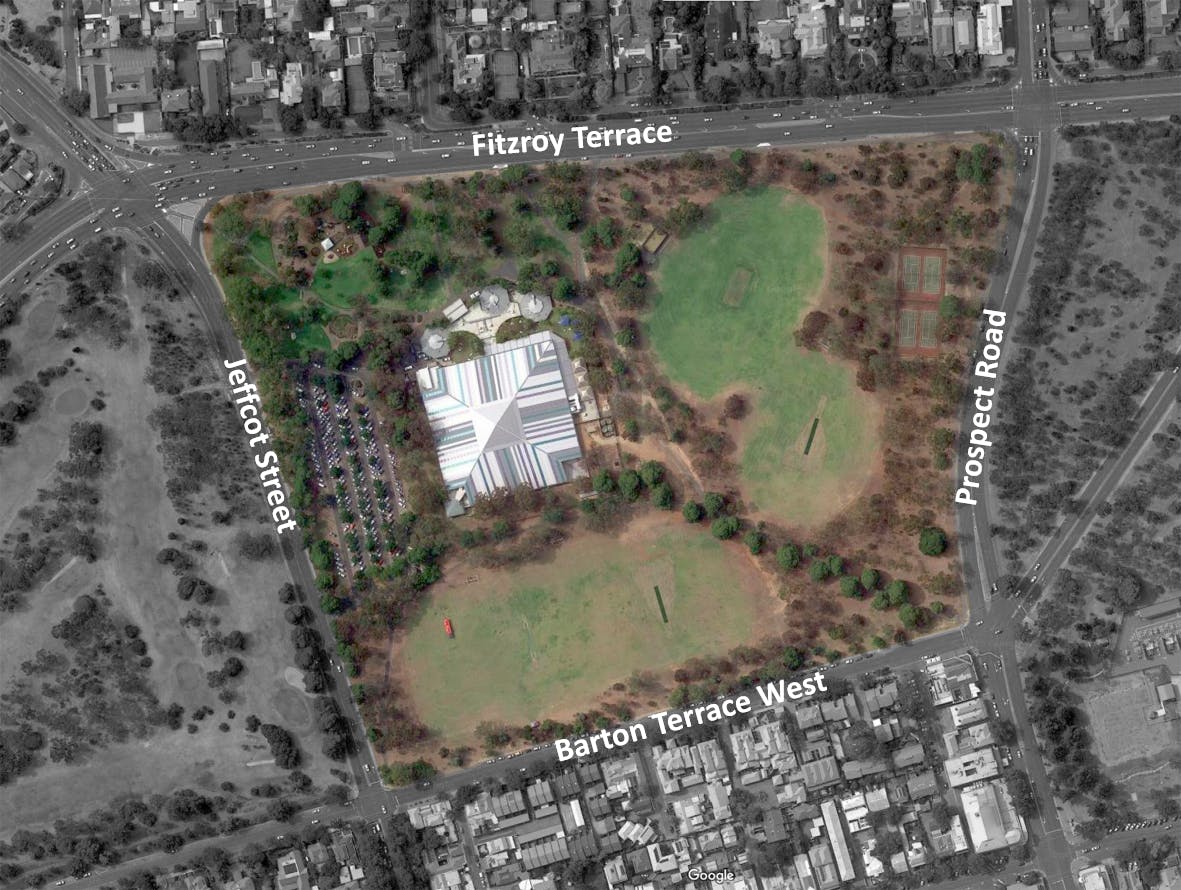 Aerial view of Denise Norton Park/ Pardipardinyilla (Park 2)