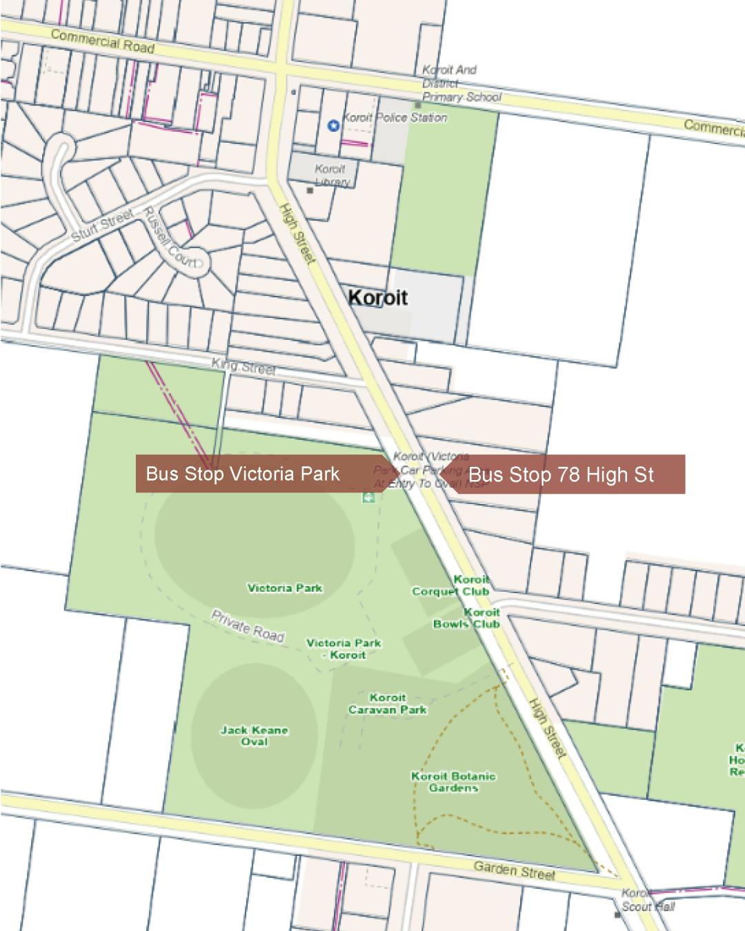 Map - Koroit new bus stops September 2026