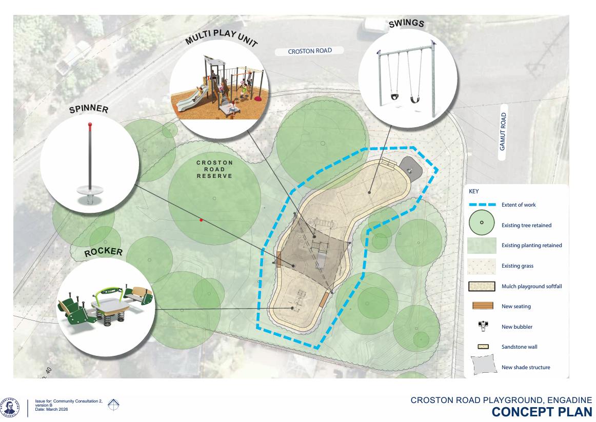 Croston Road Reserve playground, Engadine - Concept Plan 
