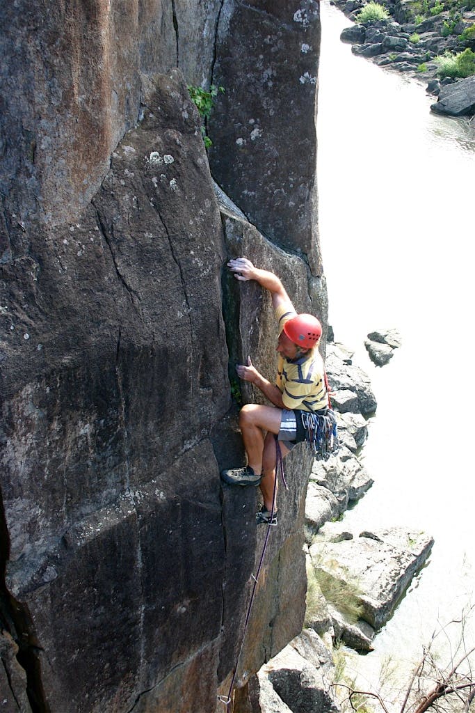 Rock climbing in the Cataract Gorge