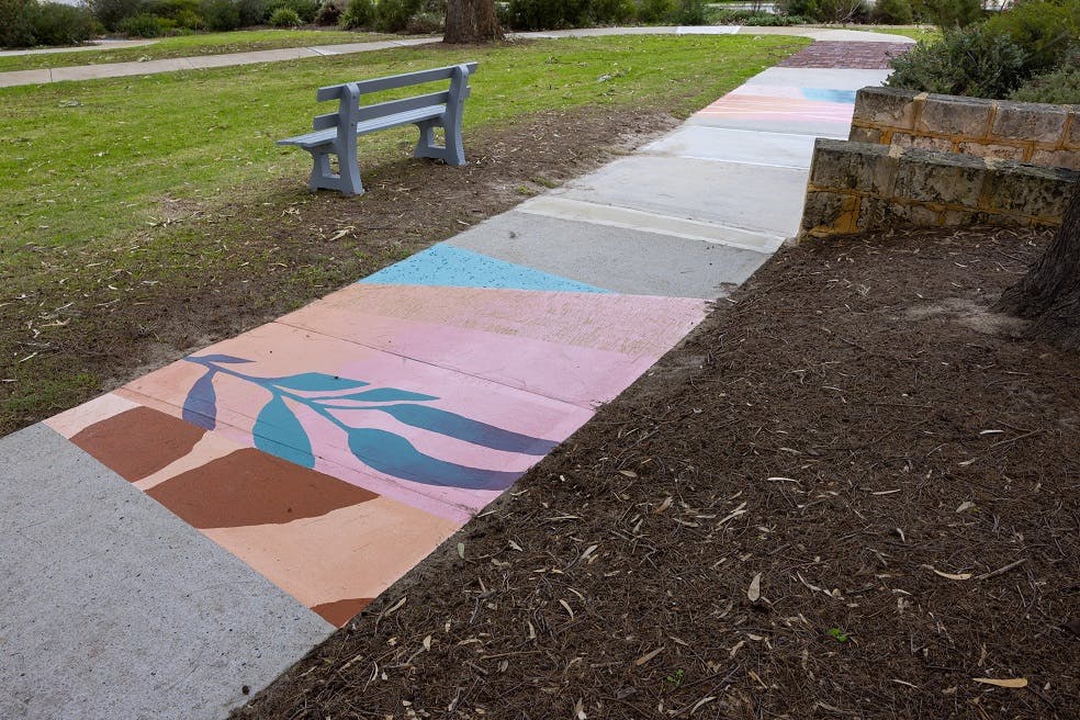 Some of the pathway designs in Moresby Street Reserve