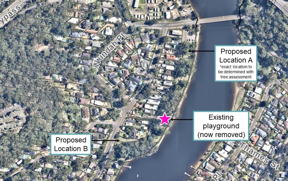 Prices Circuit Reserve - proposed playground renewal locations 