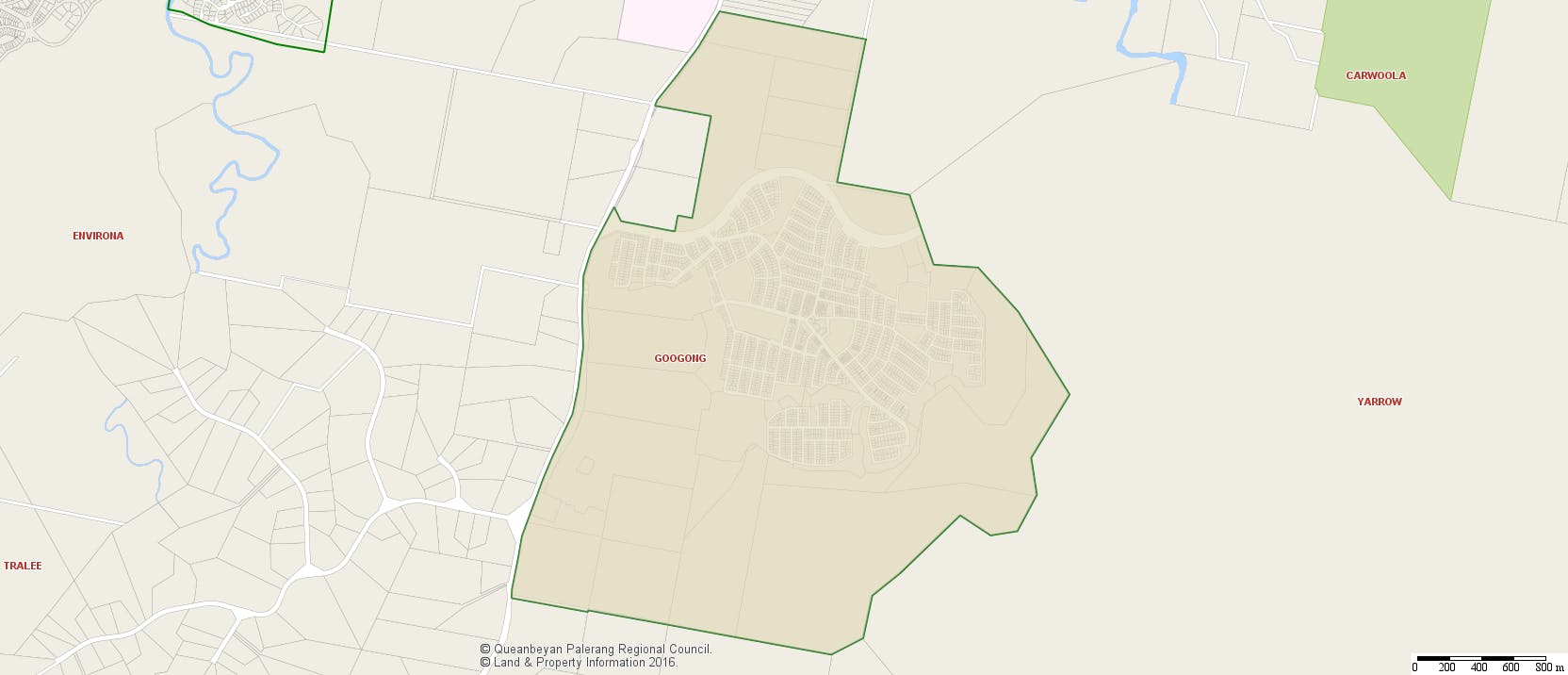 Map Of Googong   Residential And Business Categories