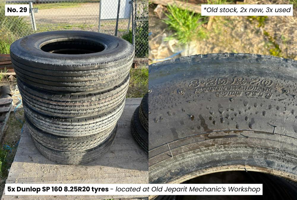 29. Dunlop SP 160 8.25R20 tyres - Old Jeparit Mechanics Workshop.png