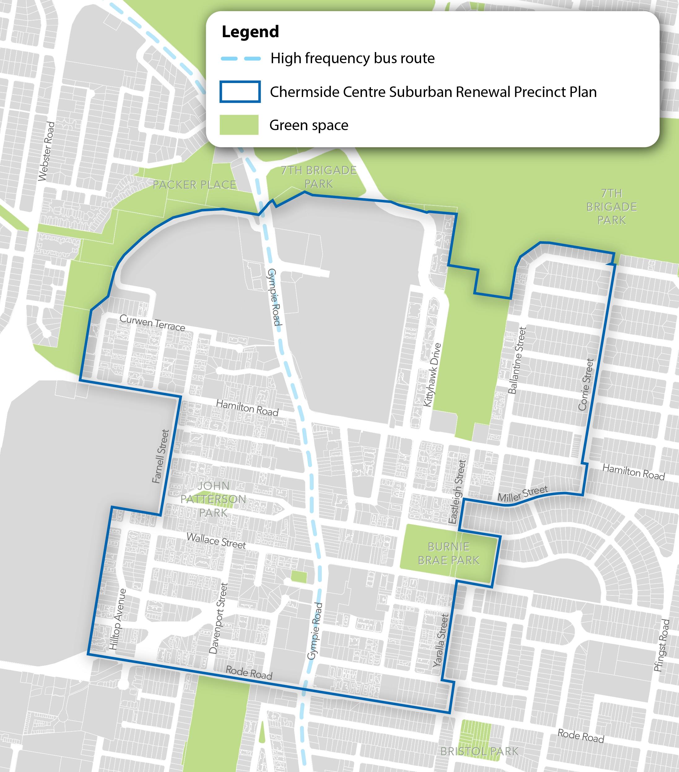 Indicative Chermside Centre Suburban Renewal Precinct boundary