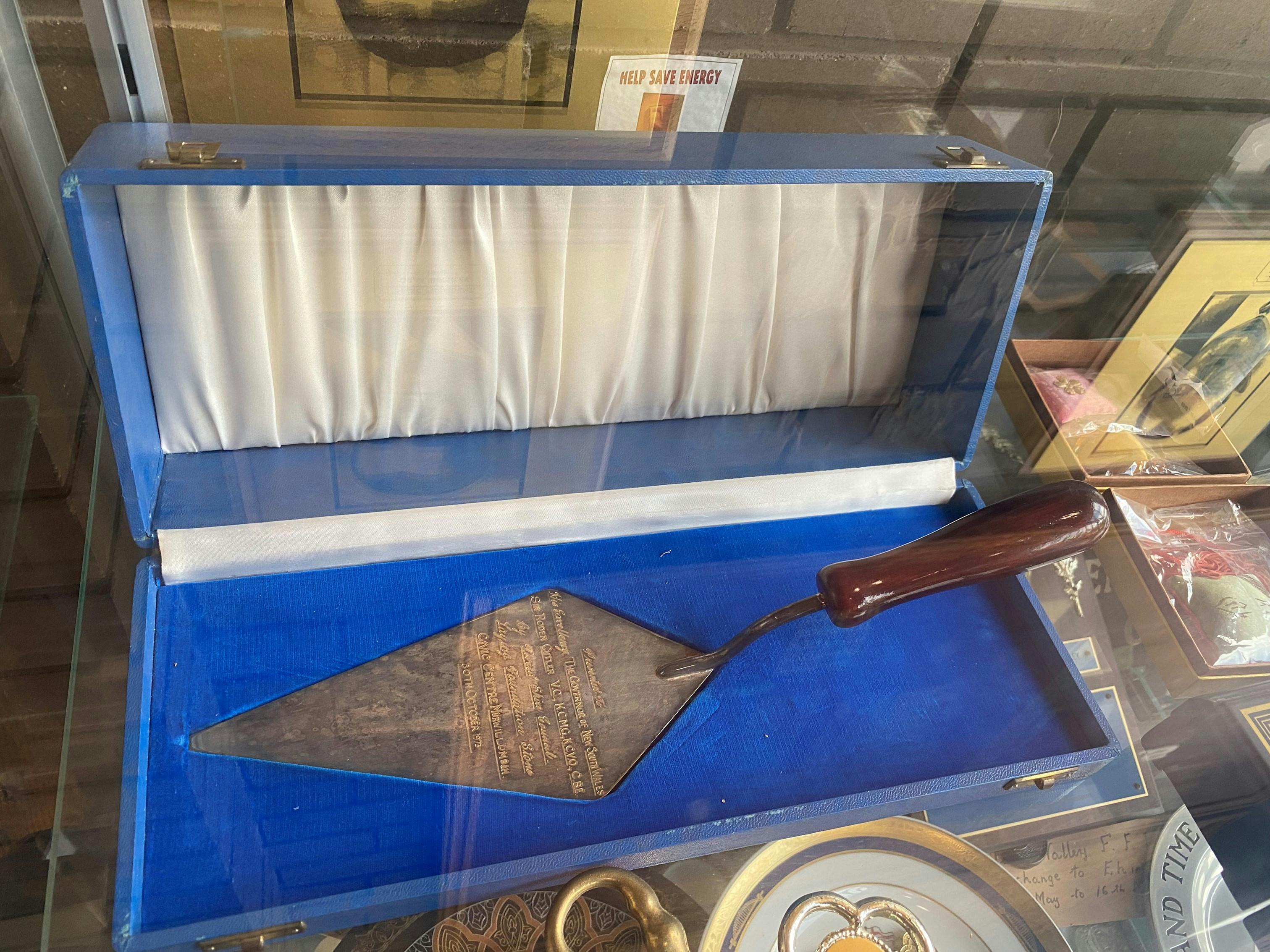 Trowel presented to the Governor of NSW in 1973