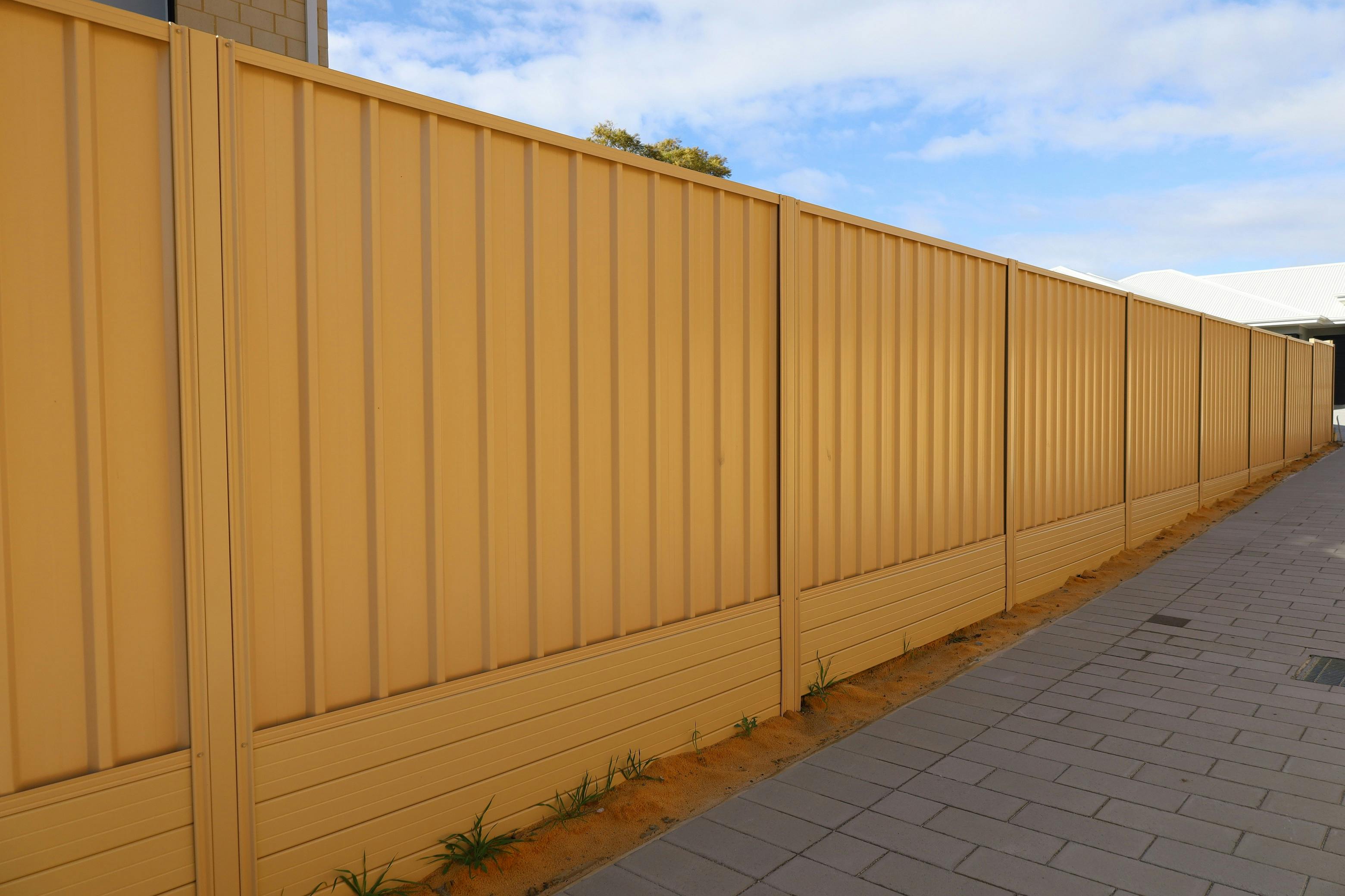 Fencing along a driveway.