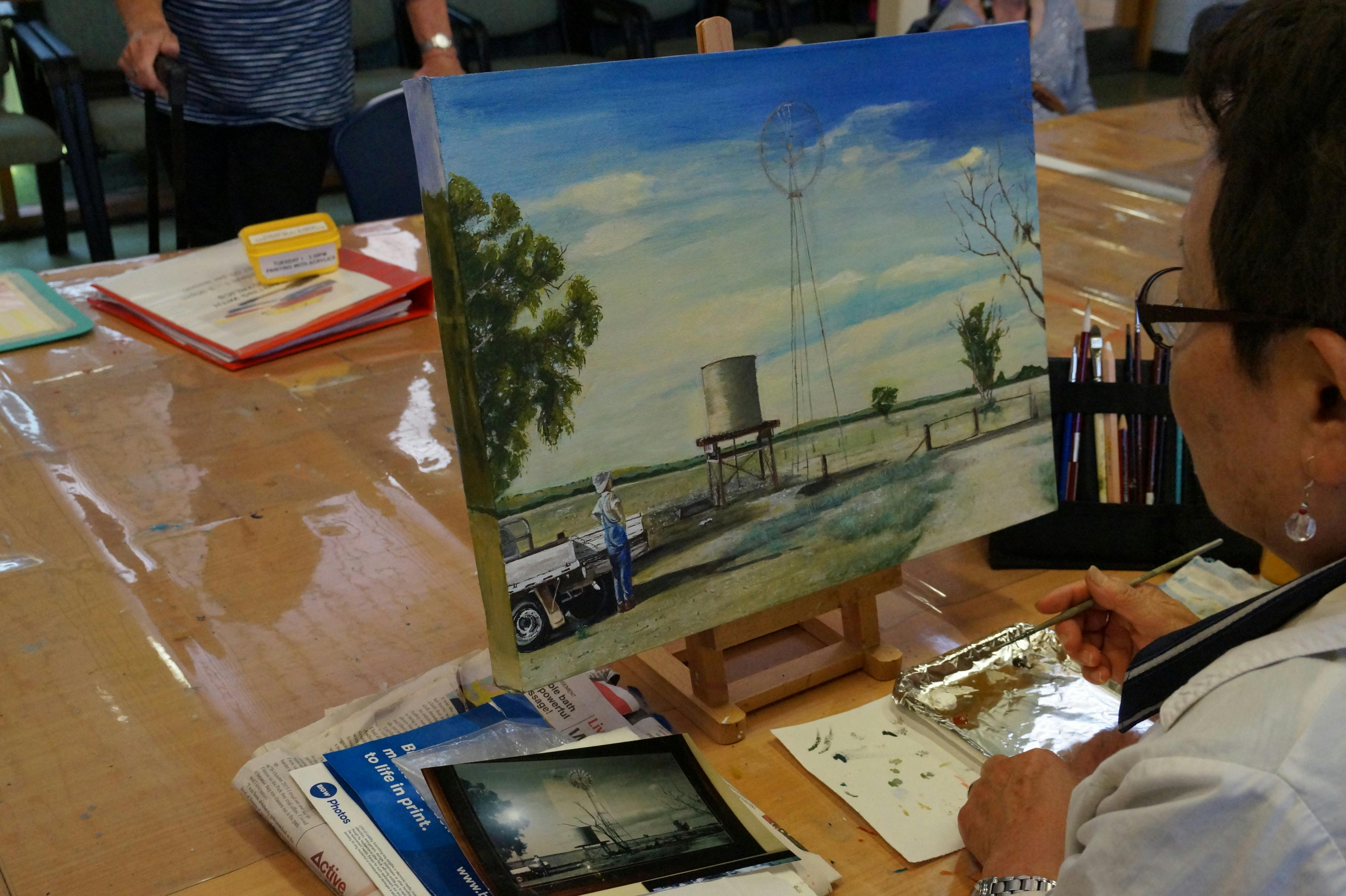 Painting class at Unley Community Centre