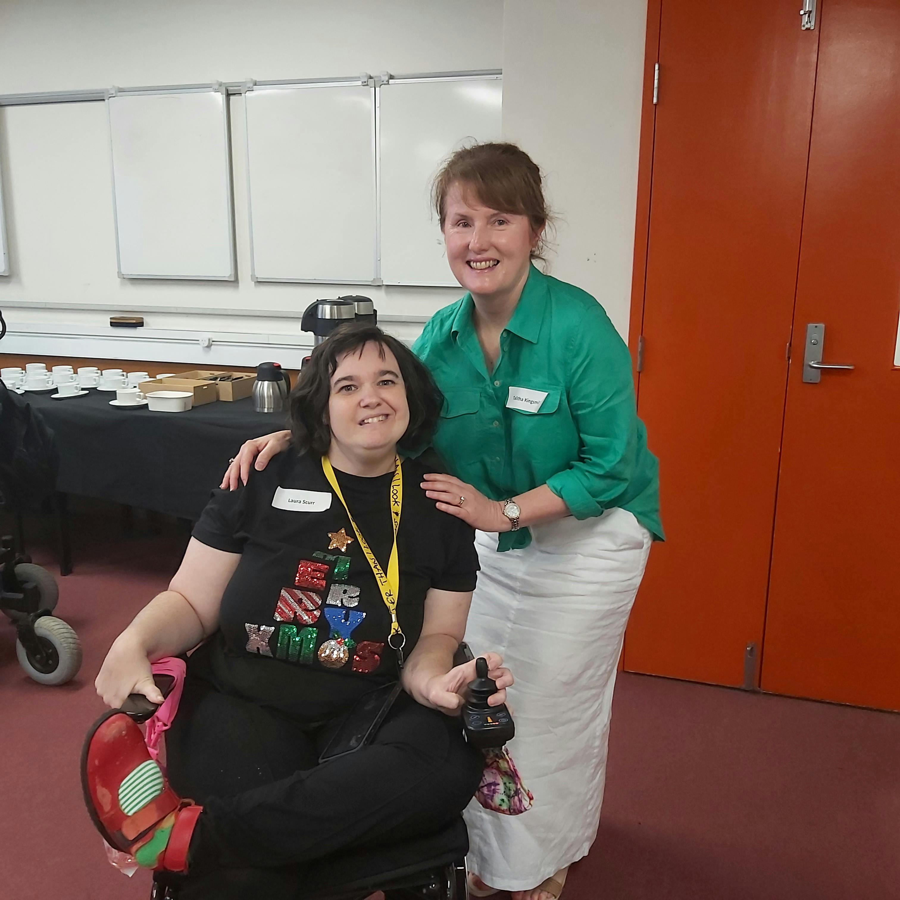 Dr. Talitha Kingsmill with Laura Scurr at the QDRN 2024 Final Event at the University of Southern Queensland, Toowoomba Campus.