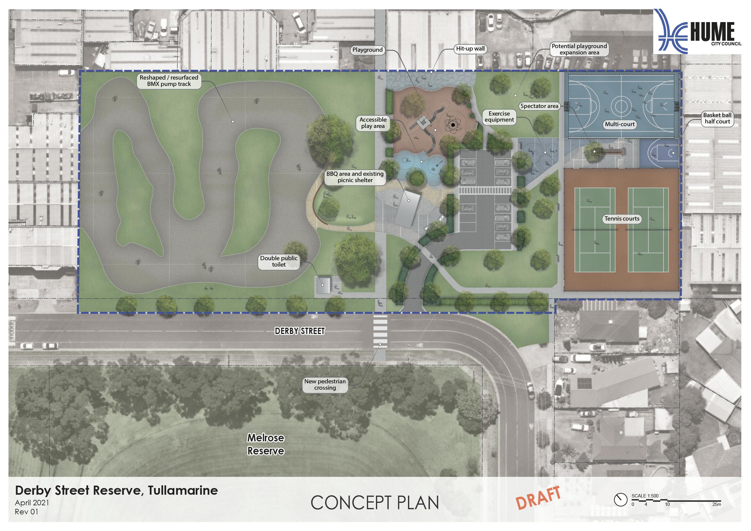 Derby Street Reserve Draft Concept