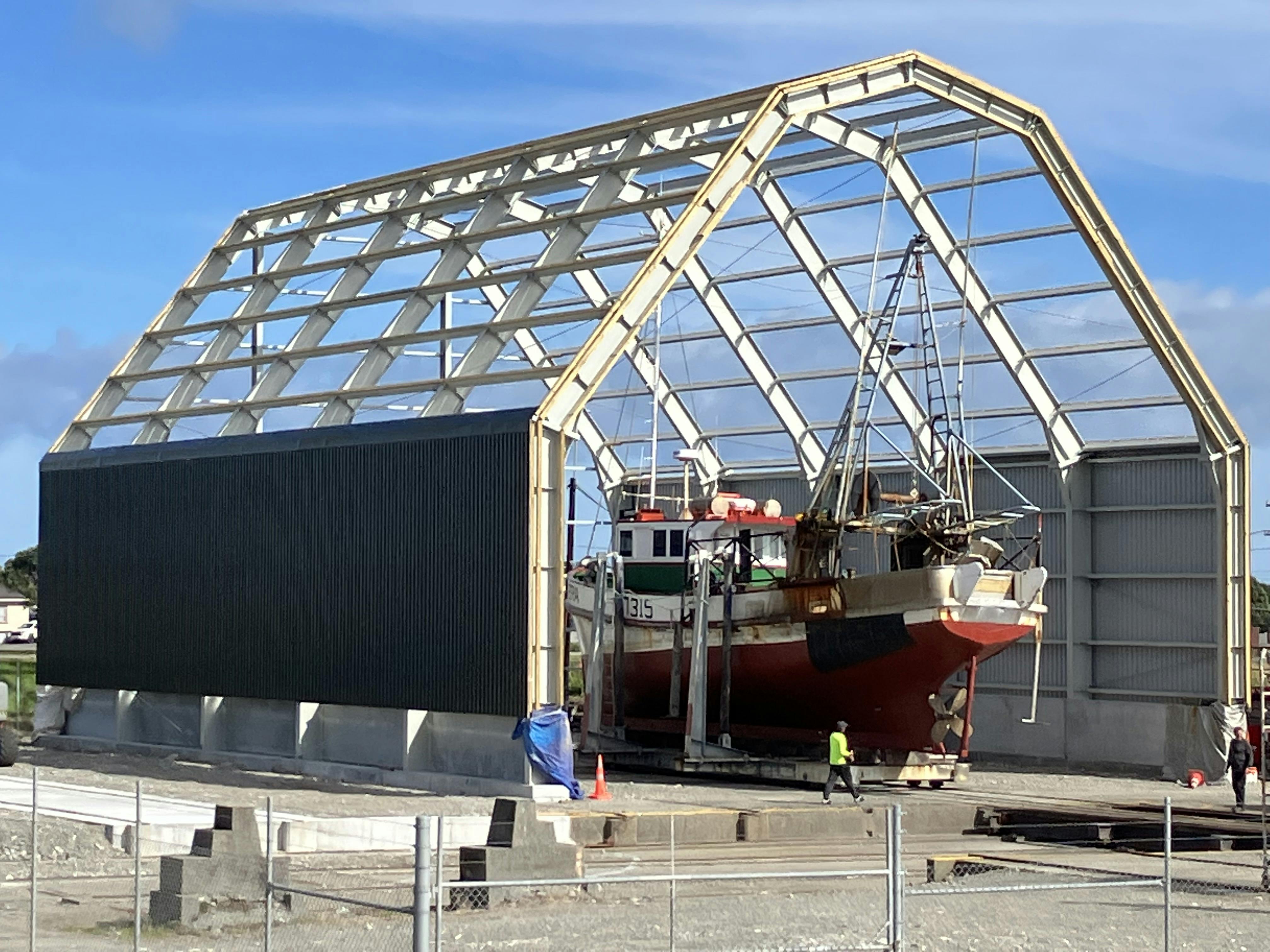 Commencement of Walls of slip way shed