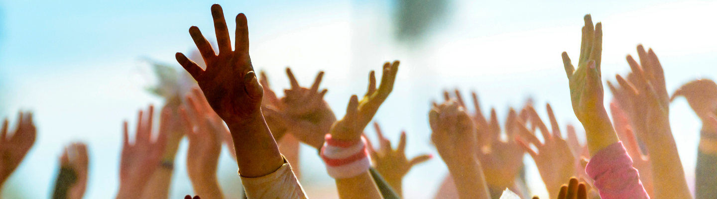 hands reaching in air