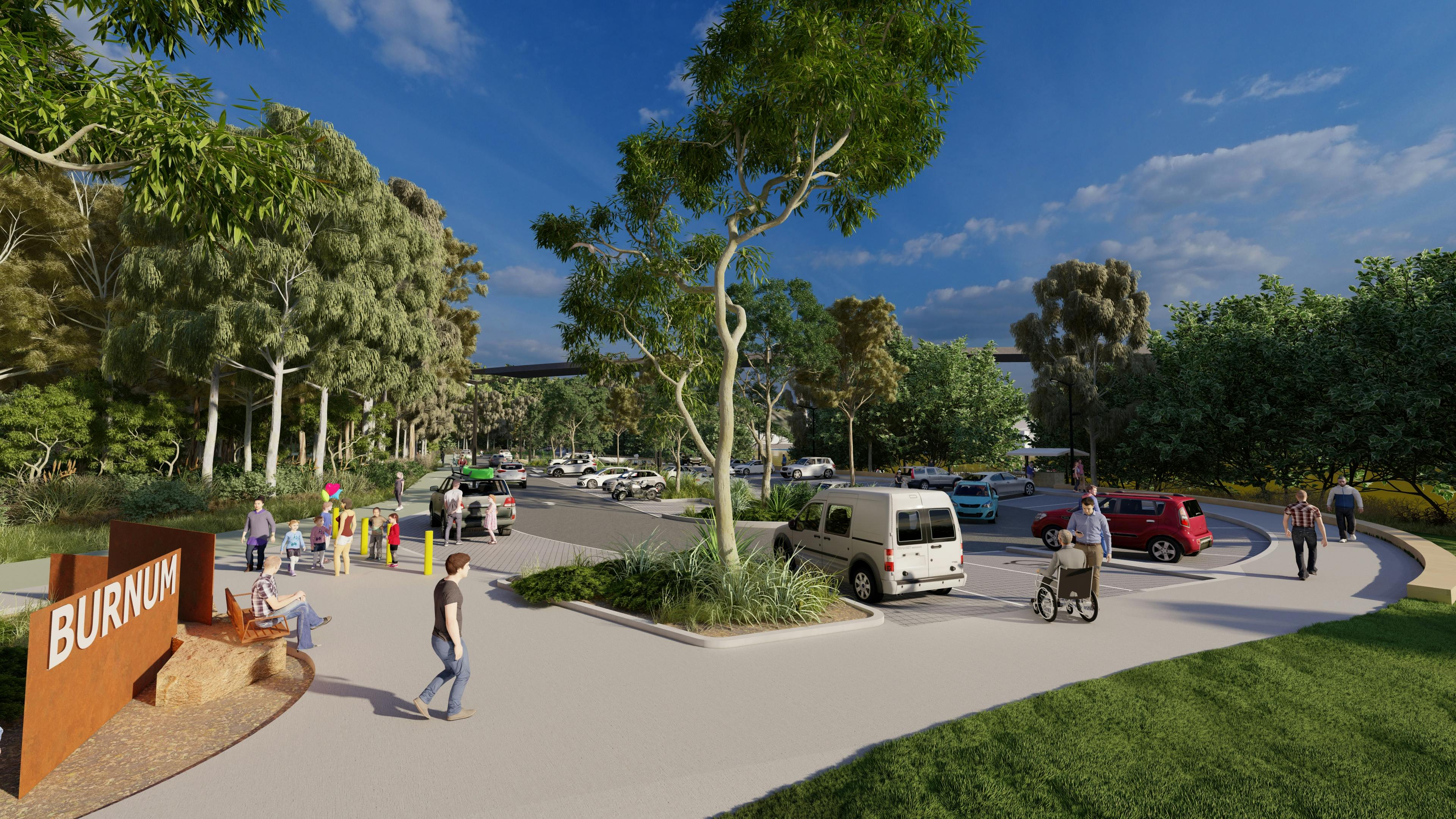 Entry to carpark / reserve - visualisation