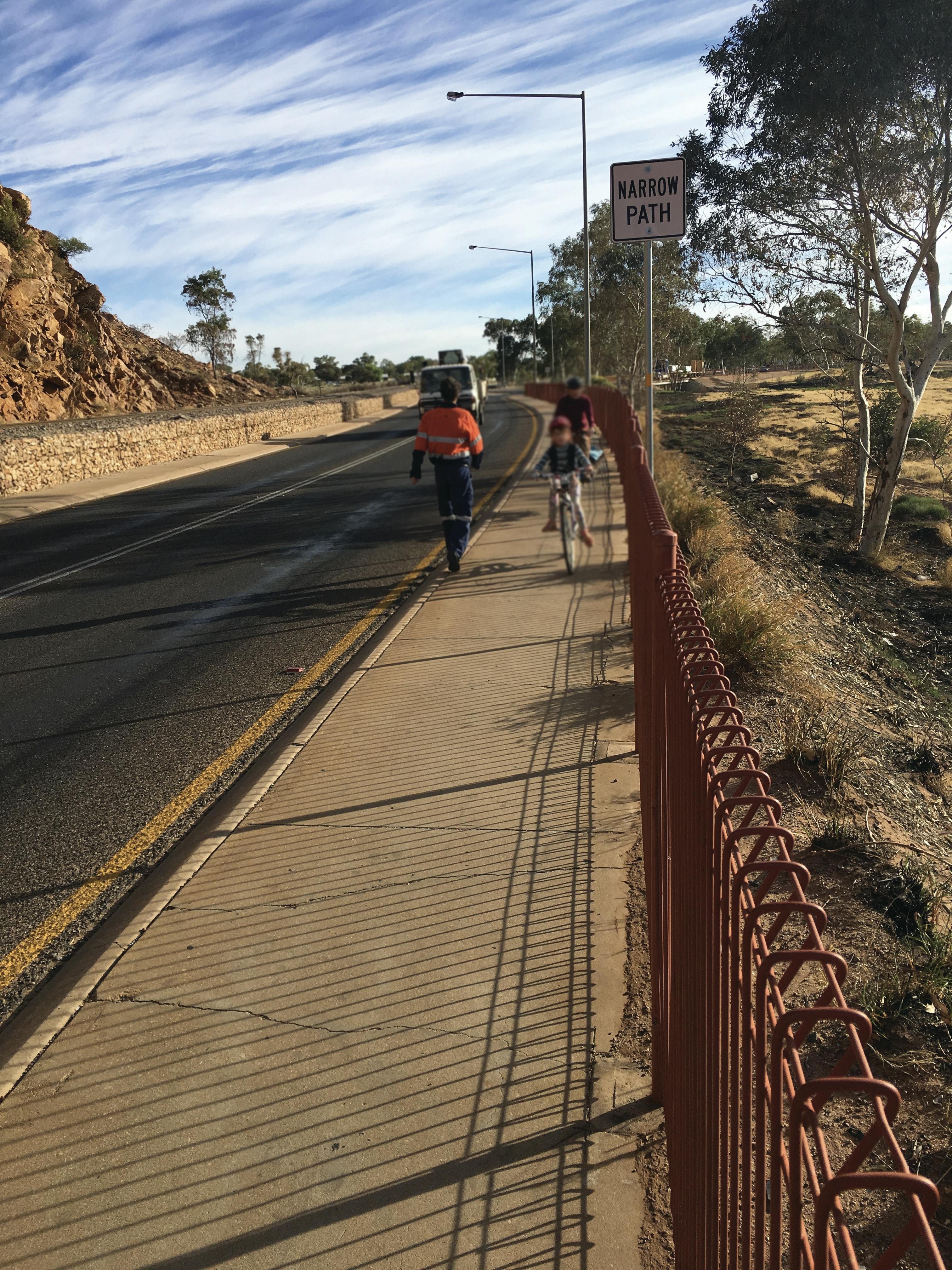 Shared path at The Gap (Ntaripe) used by pedestrians and cyclists