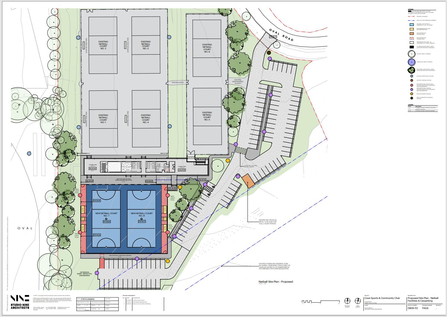 Netball Facilities & Carparking Plan.