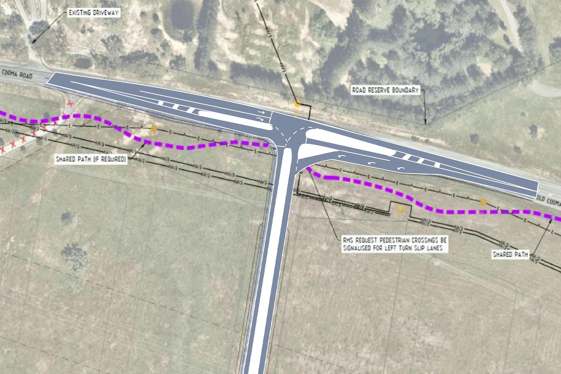 Option 4 - Traffic signals which will hold all through traffic on Old Cooma Road