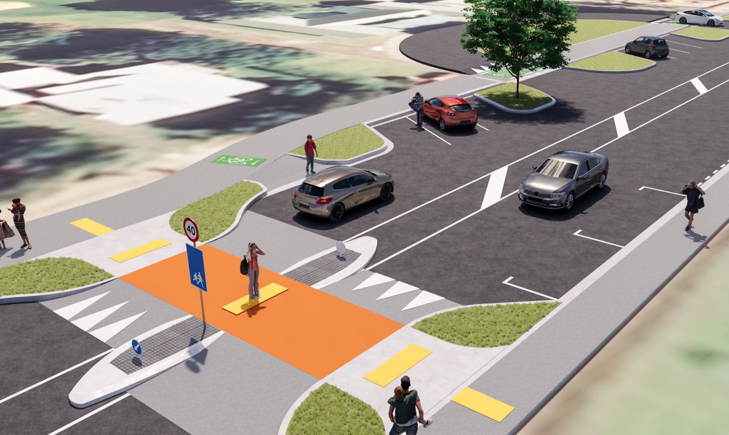 College Road Full Construction Illustration