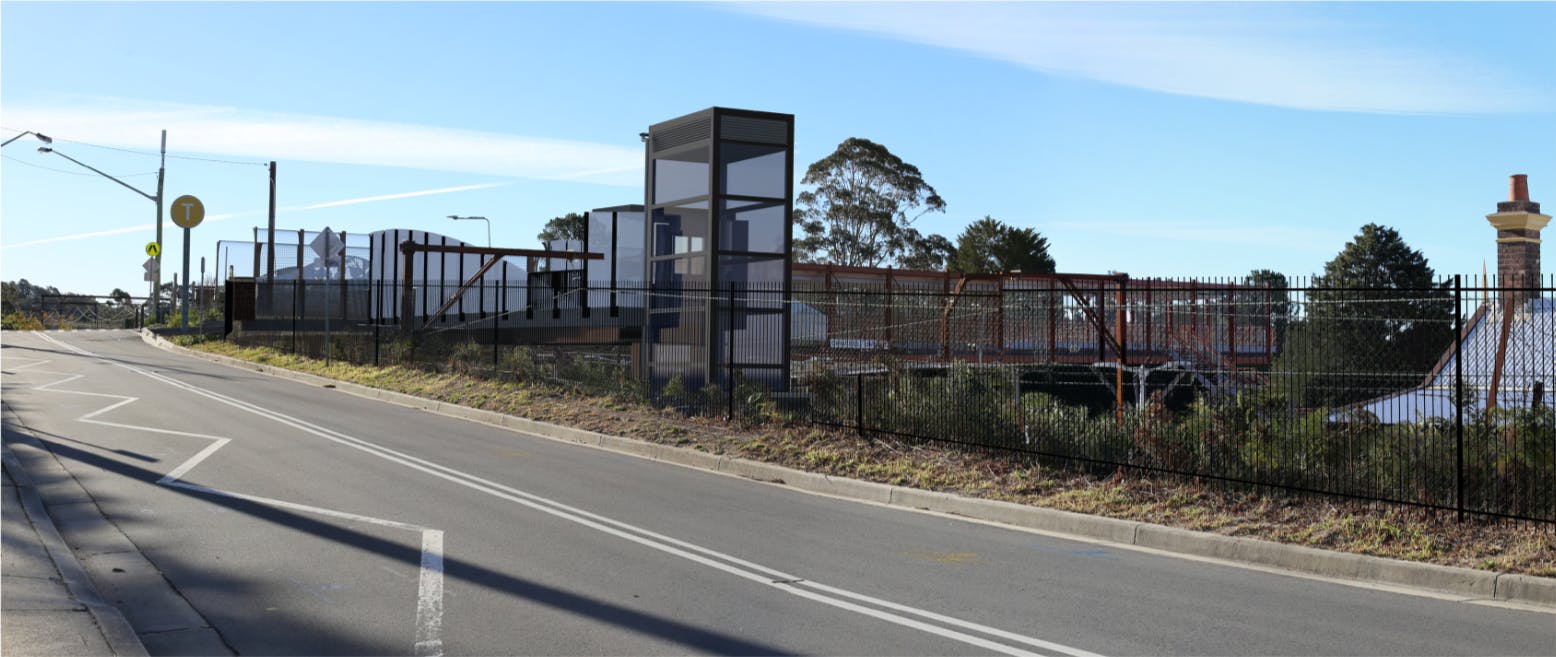 Artist's impression of the proposed Hazelbrook Station upgrade, subject to detailed design.