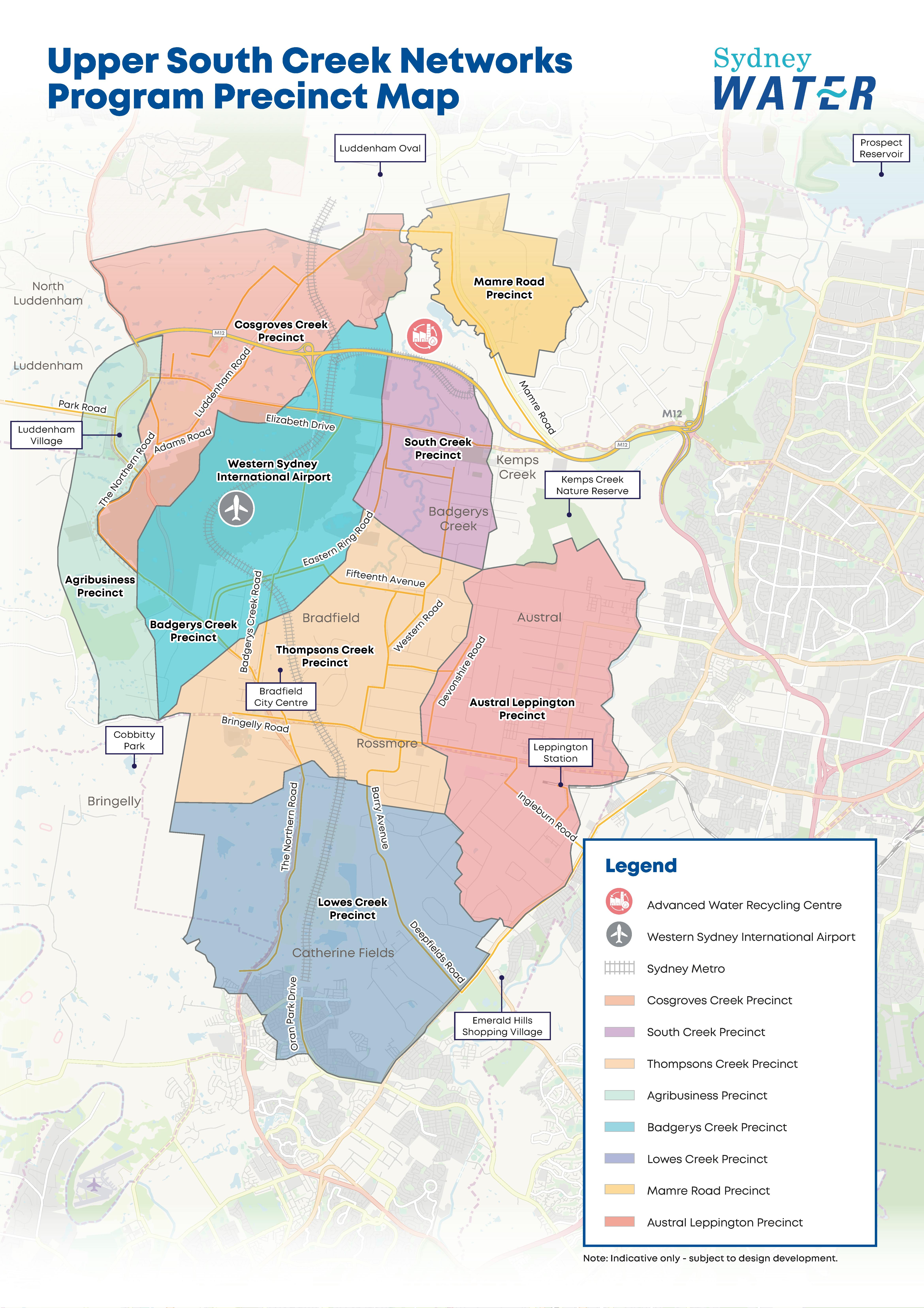 Upper South Creek Networks Program Precinct Map
