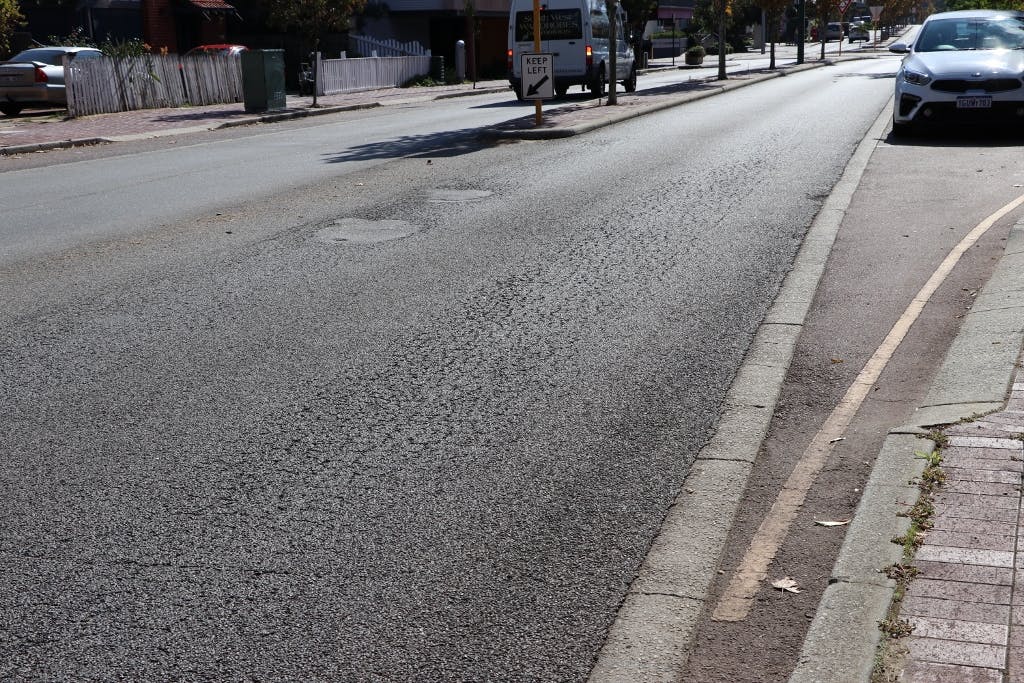 Hampden Road - road surface and kerbing and pram ramp