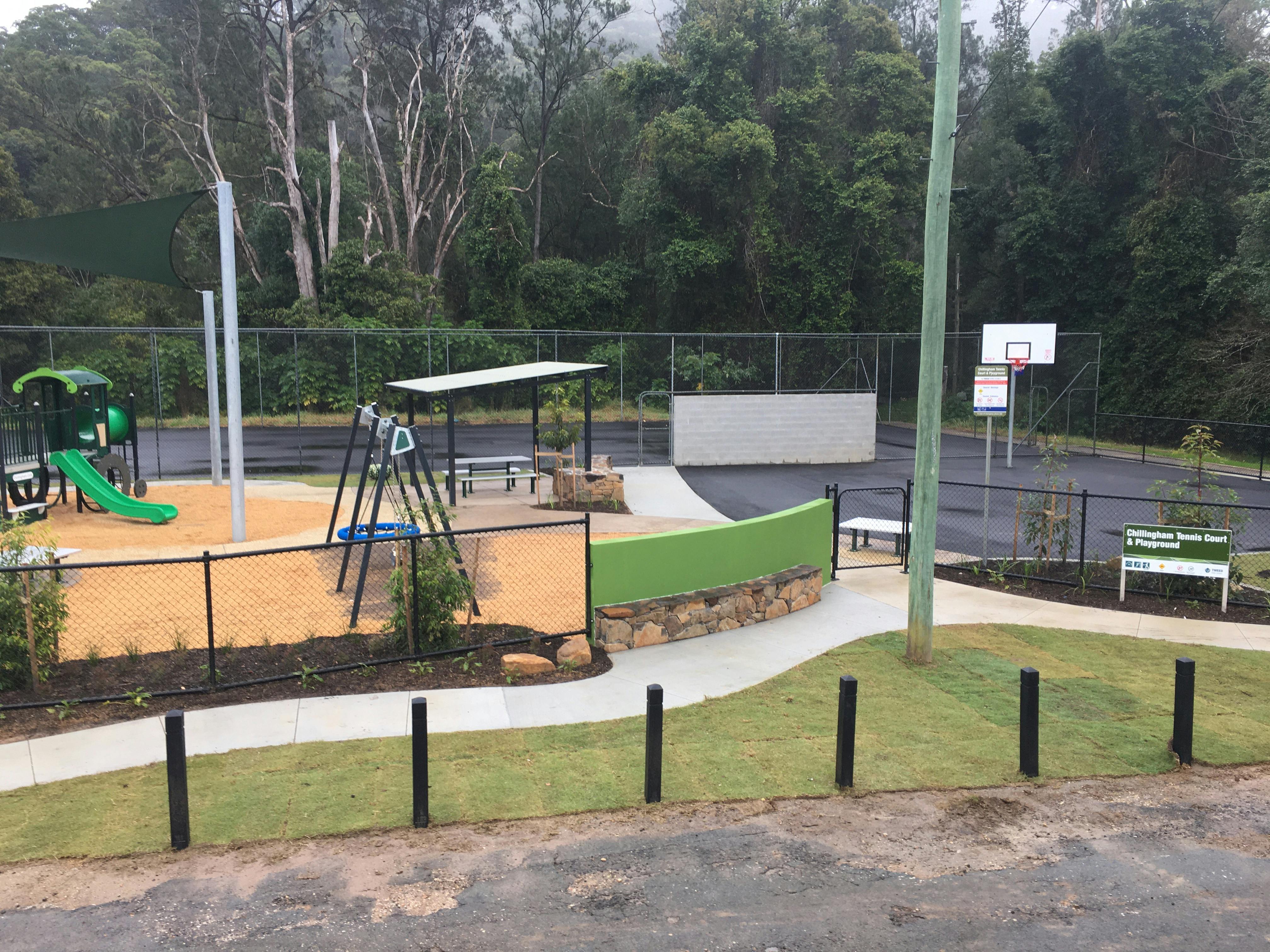 Chillingham Tennis courts and playground - completed project