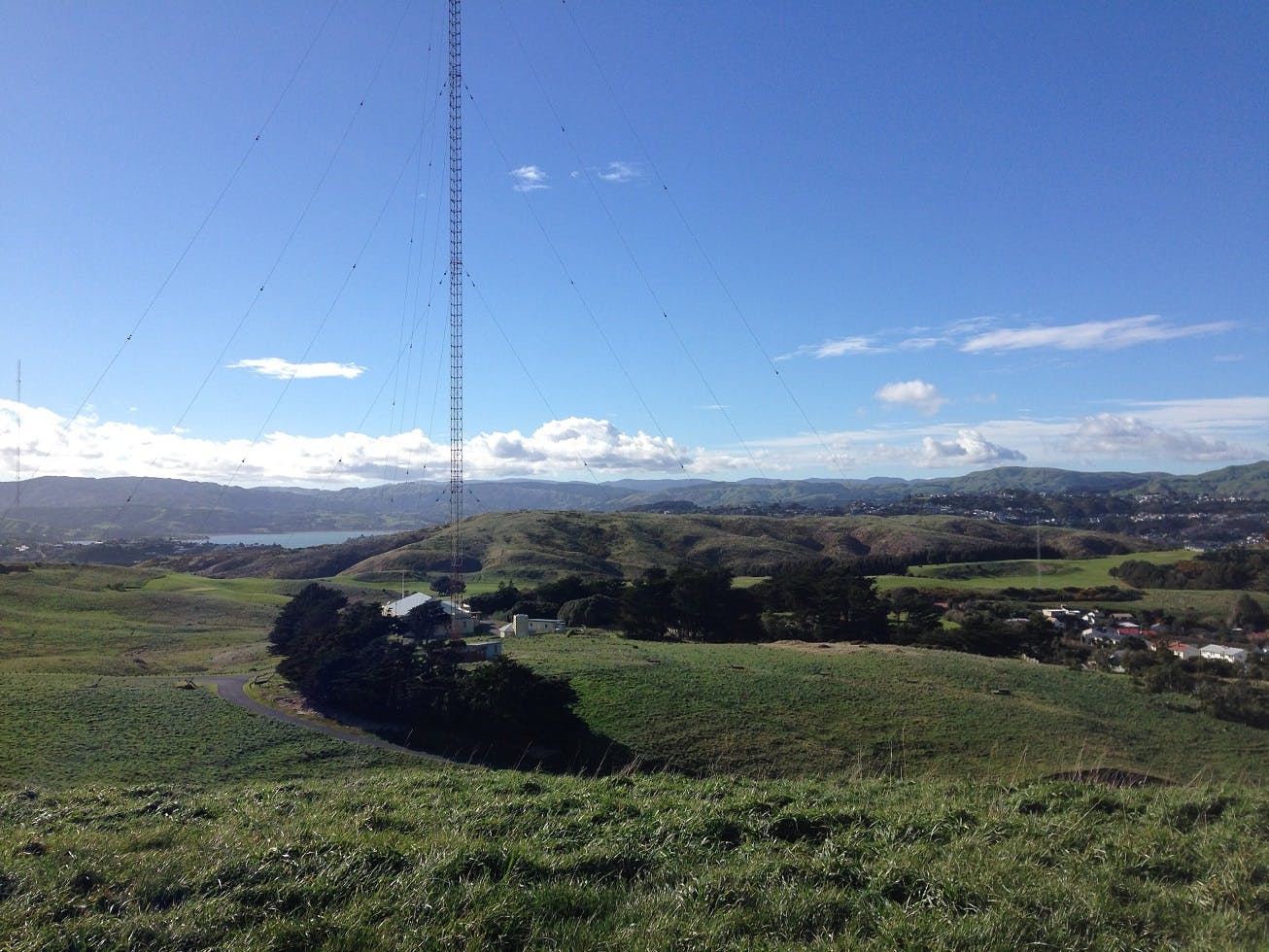 Radio NZ tower and golf course behind