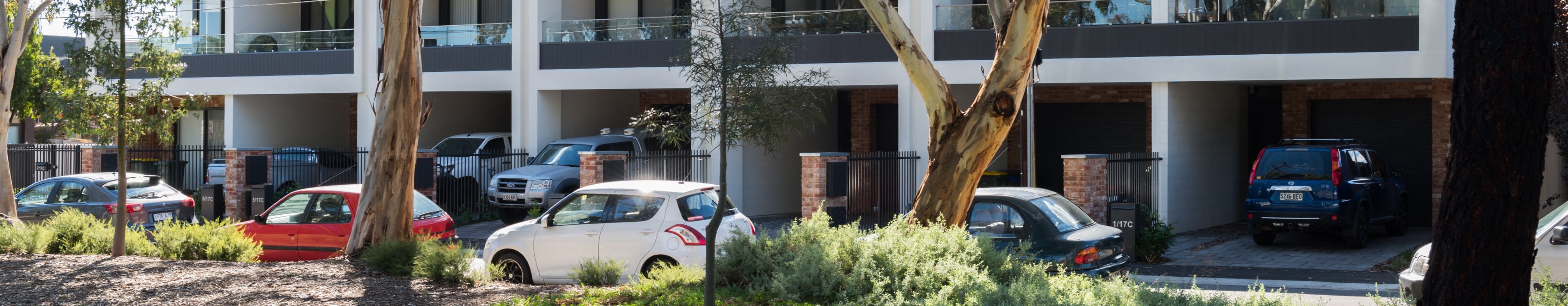 cars parked on residential street