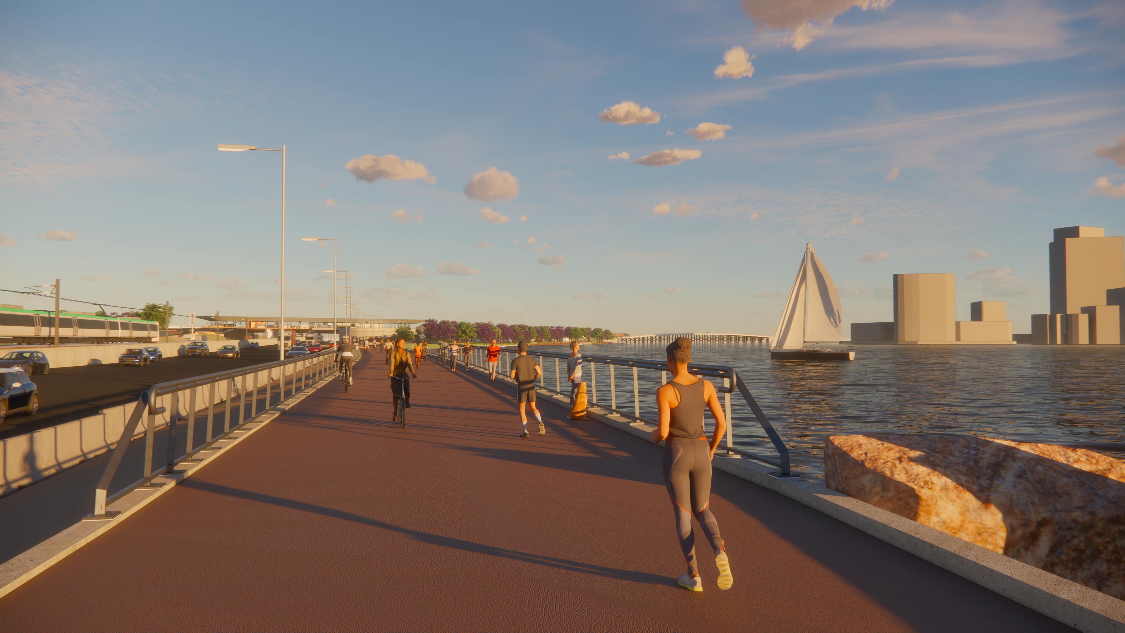 ARTIST'S IMPRESSION OF THE FUTURE OVER-WATER PRINCIPAL SHARED PATH
