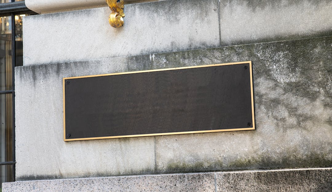 Blank Building Name Plaque