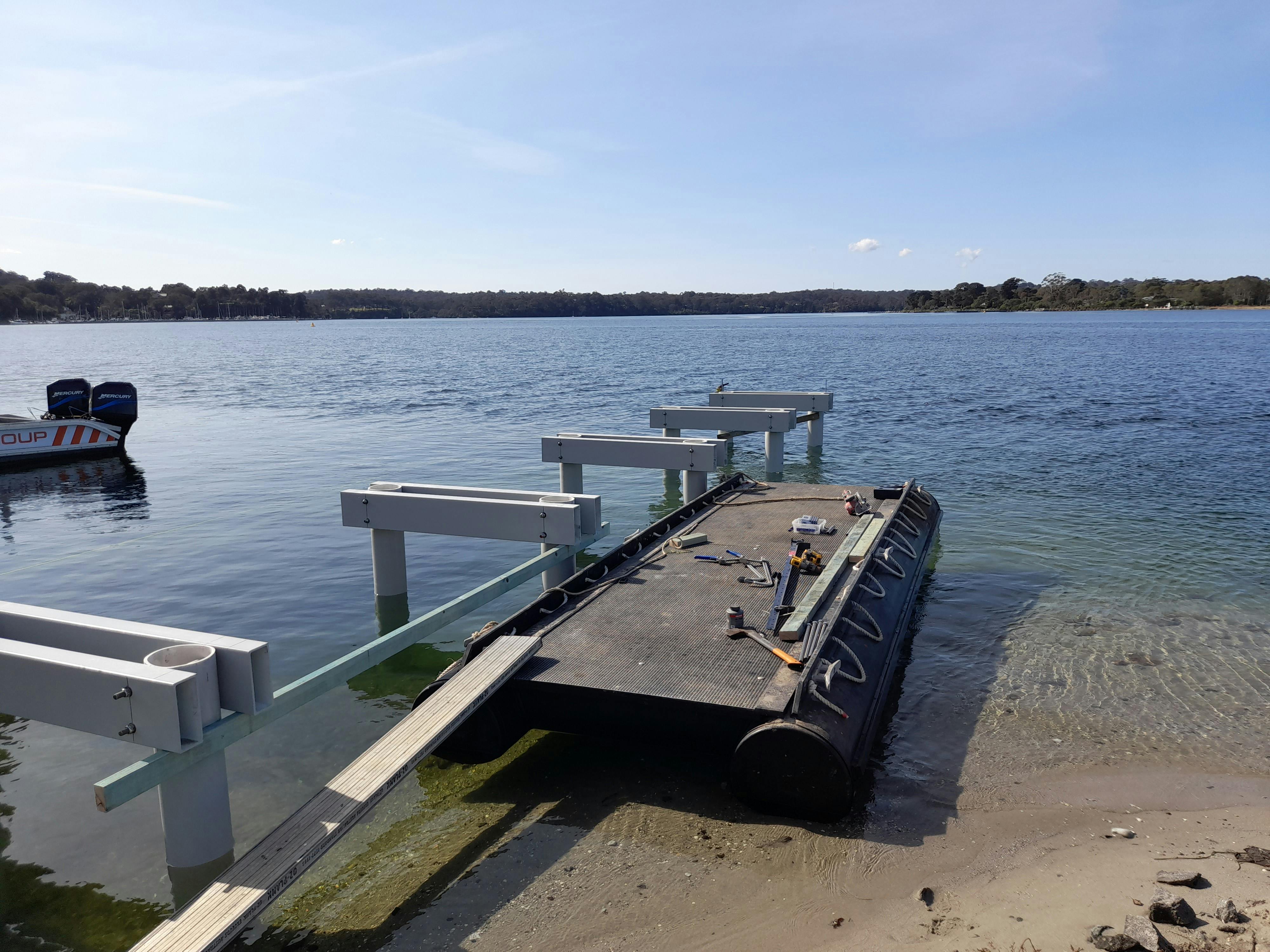 Cross beams being installed - 24 August 2023