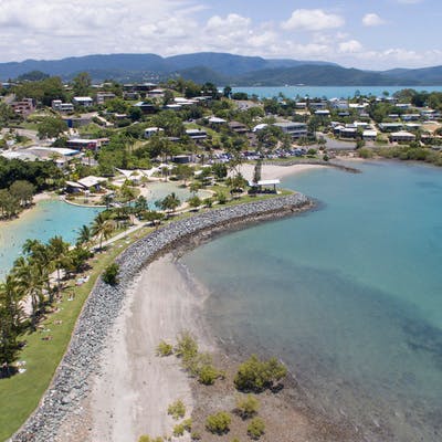 Airlie Beach Lagoon aerial