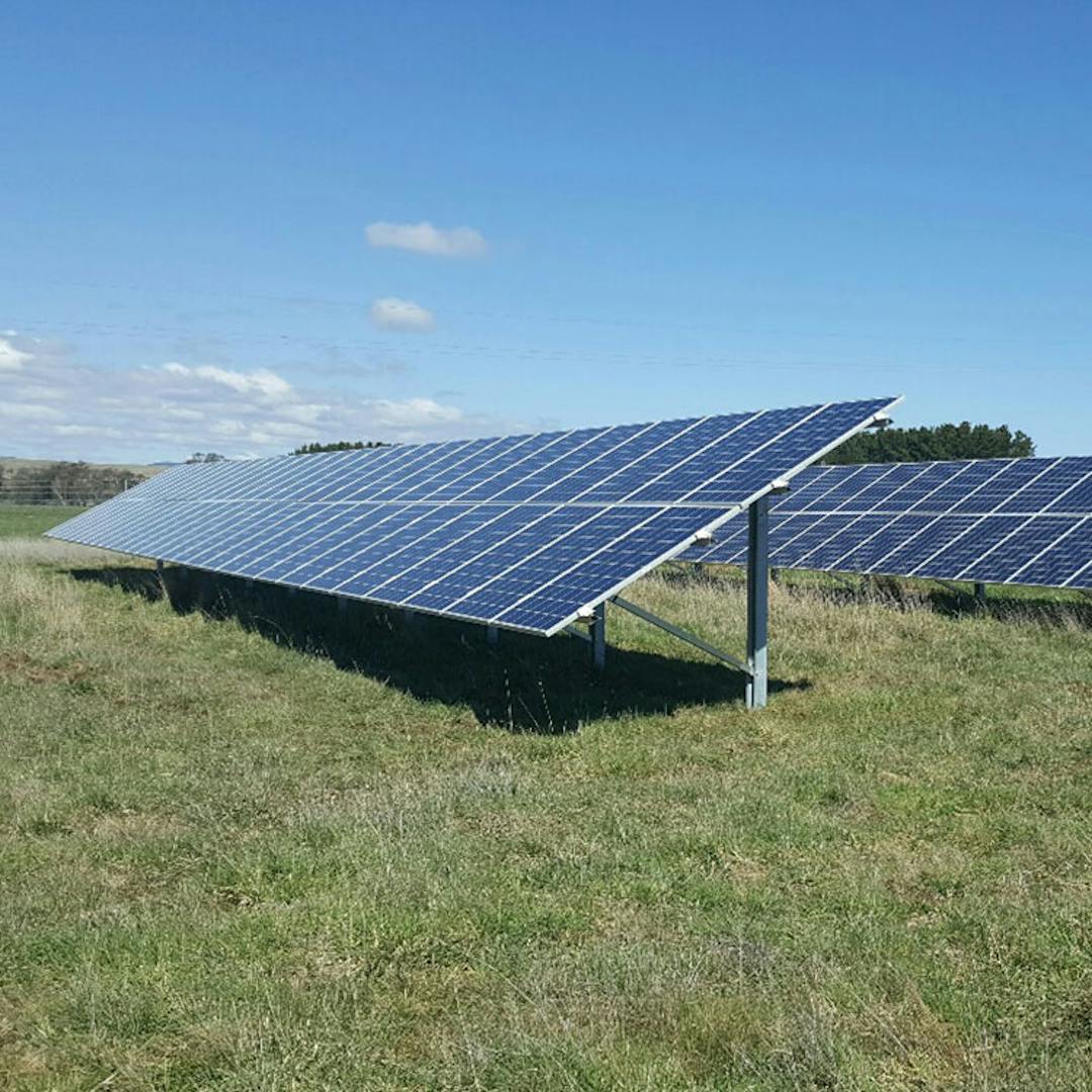 Solar panels at Currandooley water treatment plant