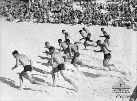 Gaza. Sprint race at surf carnival